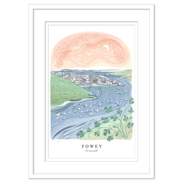 Framed Print - WF948WHF - Fowey Arched Lino Framed Print - Fowey Arched Lino Framed Print - Whistlefish