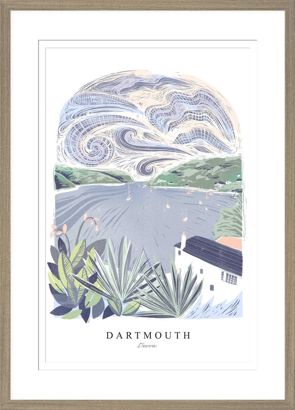 Framed Print - WF949F - Dartmouth Large Framed Art Print - Dartmouth Arched Lino Framed Print - Whistlefish