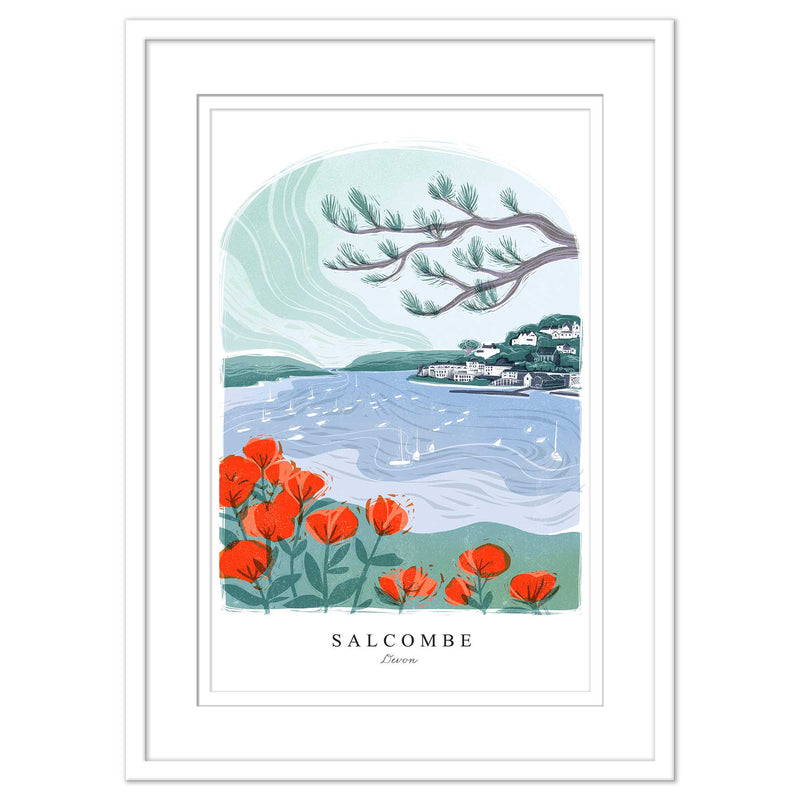 Framed Print - WF950WHF - Salcombe Arched Lino Framed Print - Salcombe Arched Lino Framed Print - Whistlefish