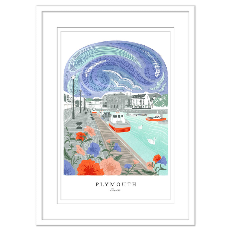 Framed Print - WF951WHF - Plymouth Arched Lino Framed Print - Plymouth Arched Lino Framed Print - Whistlefish