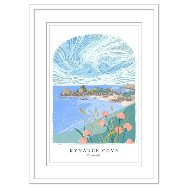 Framed Print - WF956WHF - Kynance Cover Arched Lino Framed Print - Kynance Cover Arched Lino Framed Print - Whistlefish