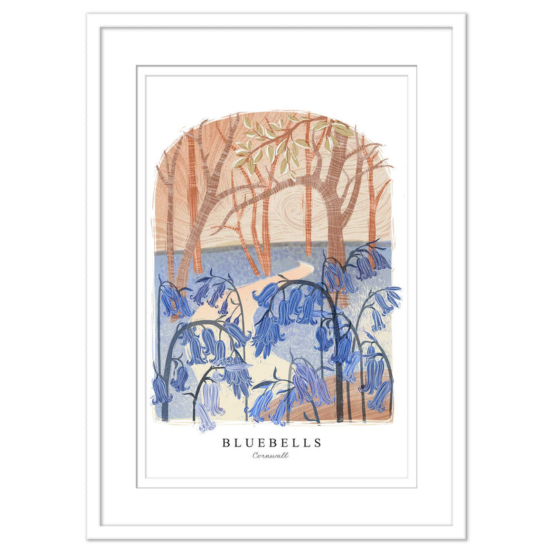 Framed Print - WF958WHF - Bluebells Arched Lino Framed Print - Bluebells Arched Lino Framed Print - Whistlefish