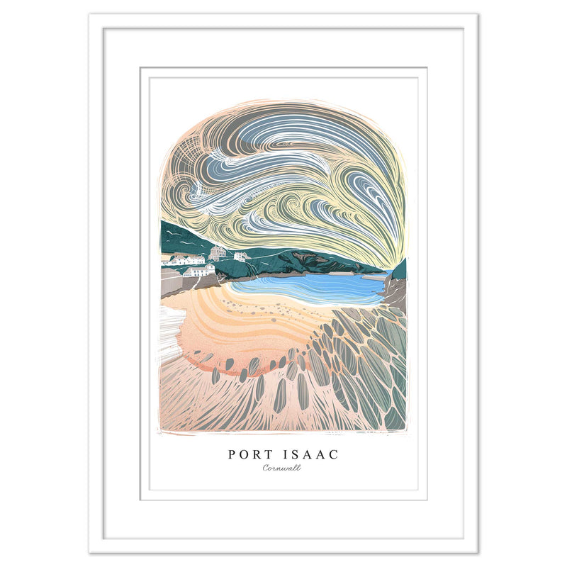 Framed Print - WF967WHF - Port Isaac Arched Lino Framed Print - Port Isaac Arched Lino Framed Print - Whistlefish