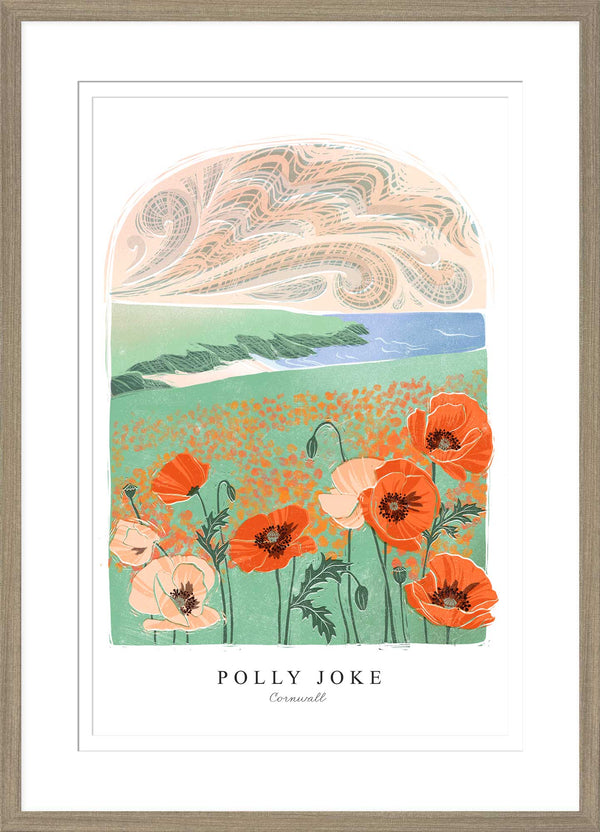 Framed Print - WF999F - Polly Joke Arched Lino Small Framed Print - Polly Joke Arched Lino Small Framed Print - Whistlefish