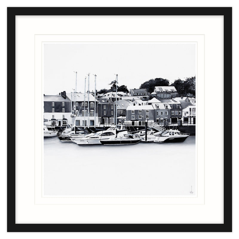 Framed Print-WT02F - Padstow 1 Framed (Black)-Whistlefish