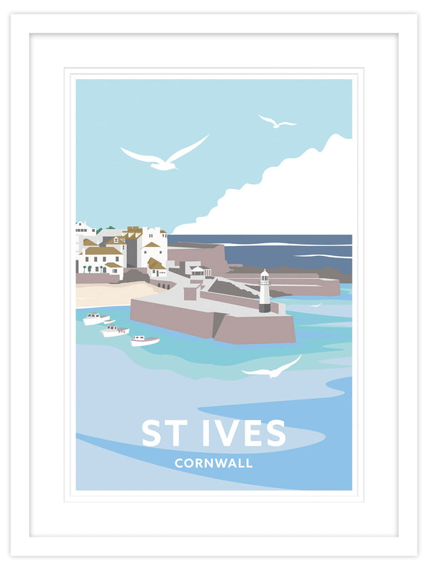 Framed Print-WT07F - St Ives Cornwall Travel Framed Art Print-Whistlefish