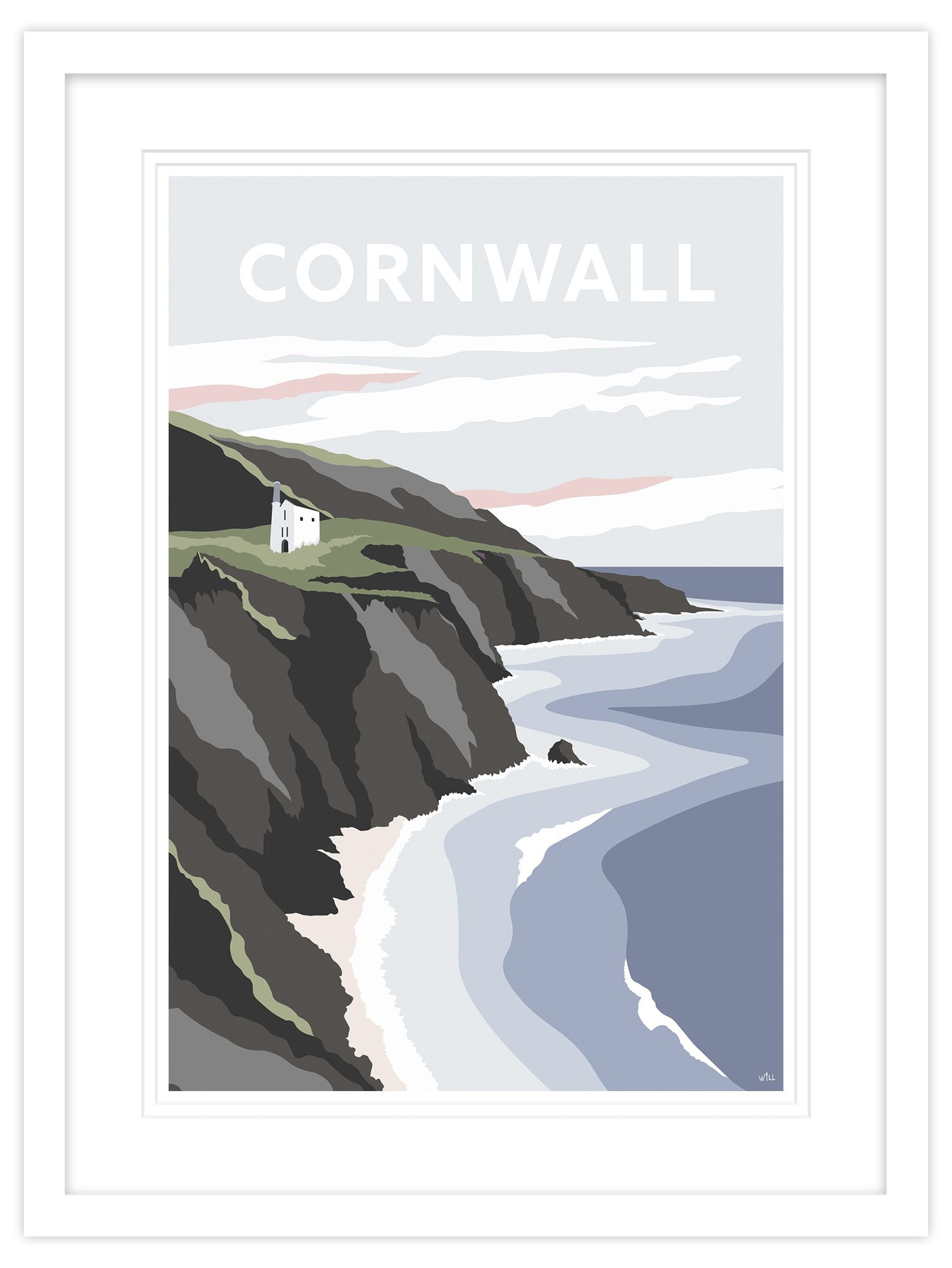 Framed Print-WT34F - Cornwall Tin Mine Small Framed Print-Whistlefish