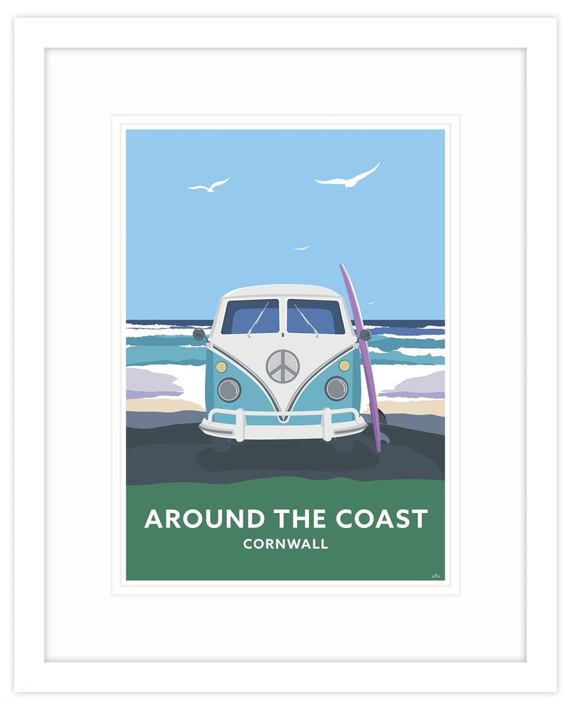 Framed Print-WT37F - Around The Coast Framed Art Print (White)-Whistlefish