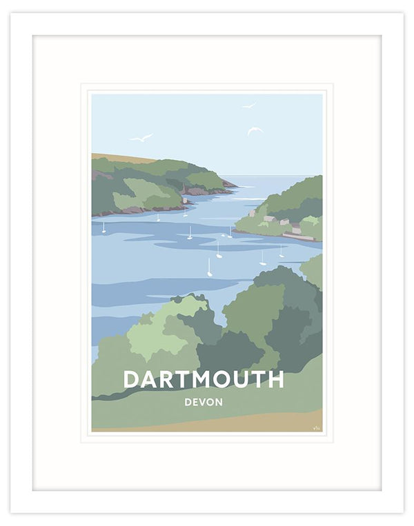 Framed Print-WT73F - Dartmouth Travel Art Framed Print-Whistlefish
