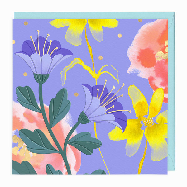 G268 - Modern Floral Lavender Trumpet Art Card