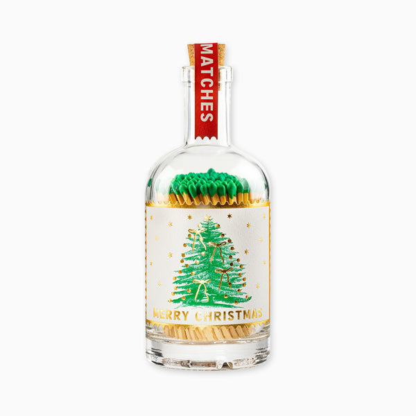 Christmas Tree Glass Bottle Safety Matches - Whistlefish