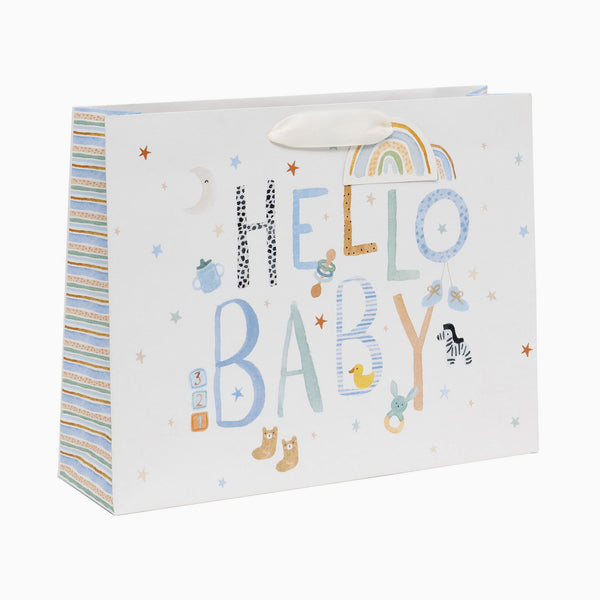 Gift Bag-GHC43 - Baby Blue Large Landscape Gift Bag-Glick