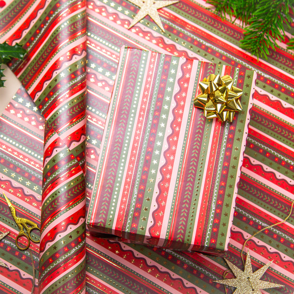 FCWP006 - Christmas Tidings Foiled Wrapping Paper