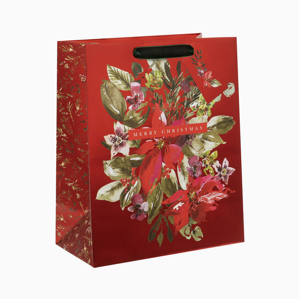 GLSX2674 - Plush Poinsettia Large Gift Bag