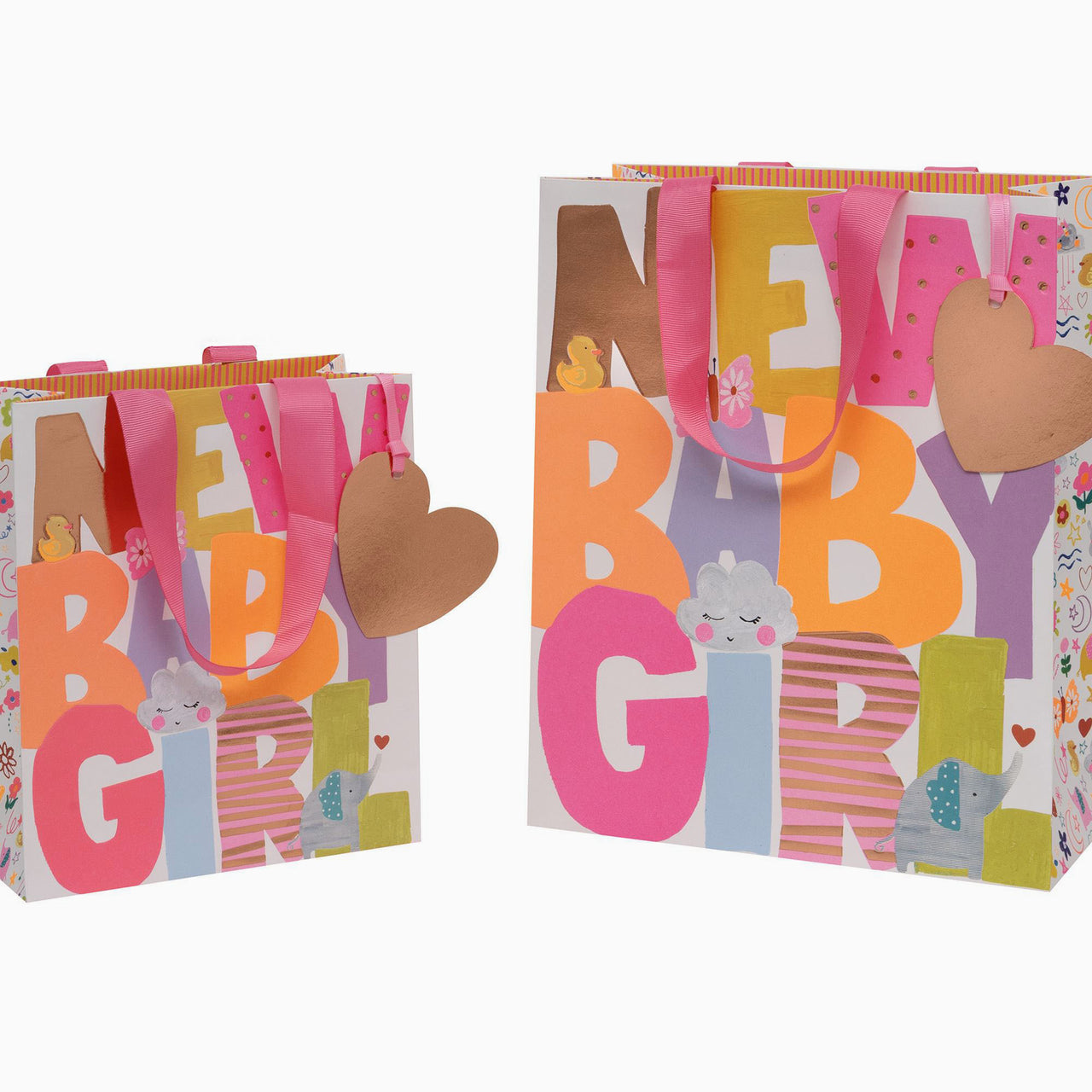 Gift Bag-GMP2627 - New Baby Girl Medium Gift Bag-Glick