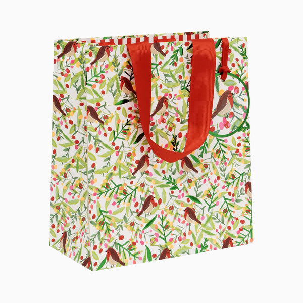GMPX2658 - Berry Merry Robins Medium Gift Bag