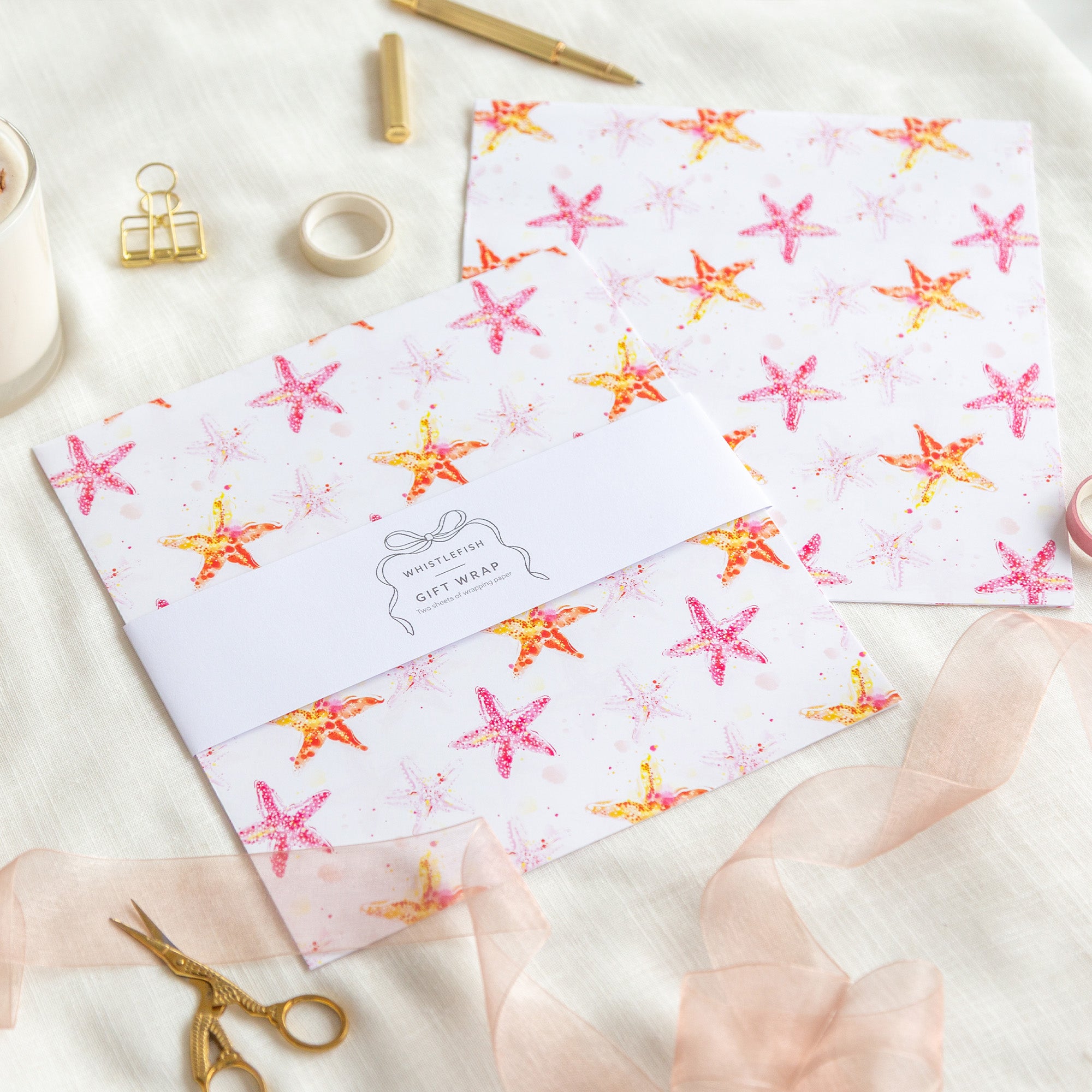 Wrapping Paper-GWP140 - Starfish Wrapping Paper-Whistlefish
