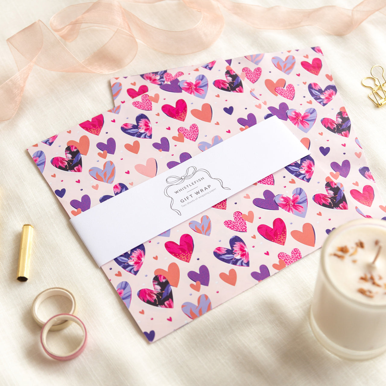 Wrapping Paper-GWP145 - Hearts Wrapping Paper-Whistlefish