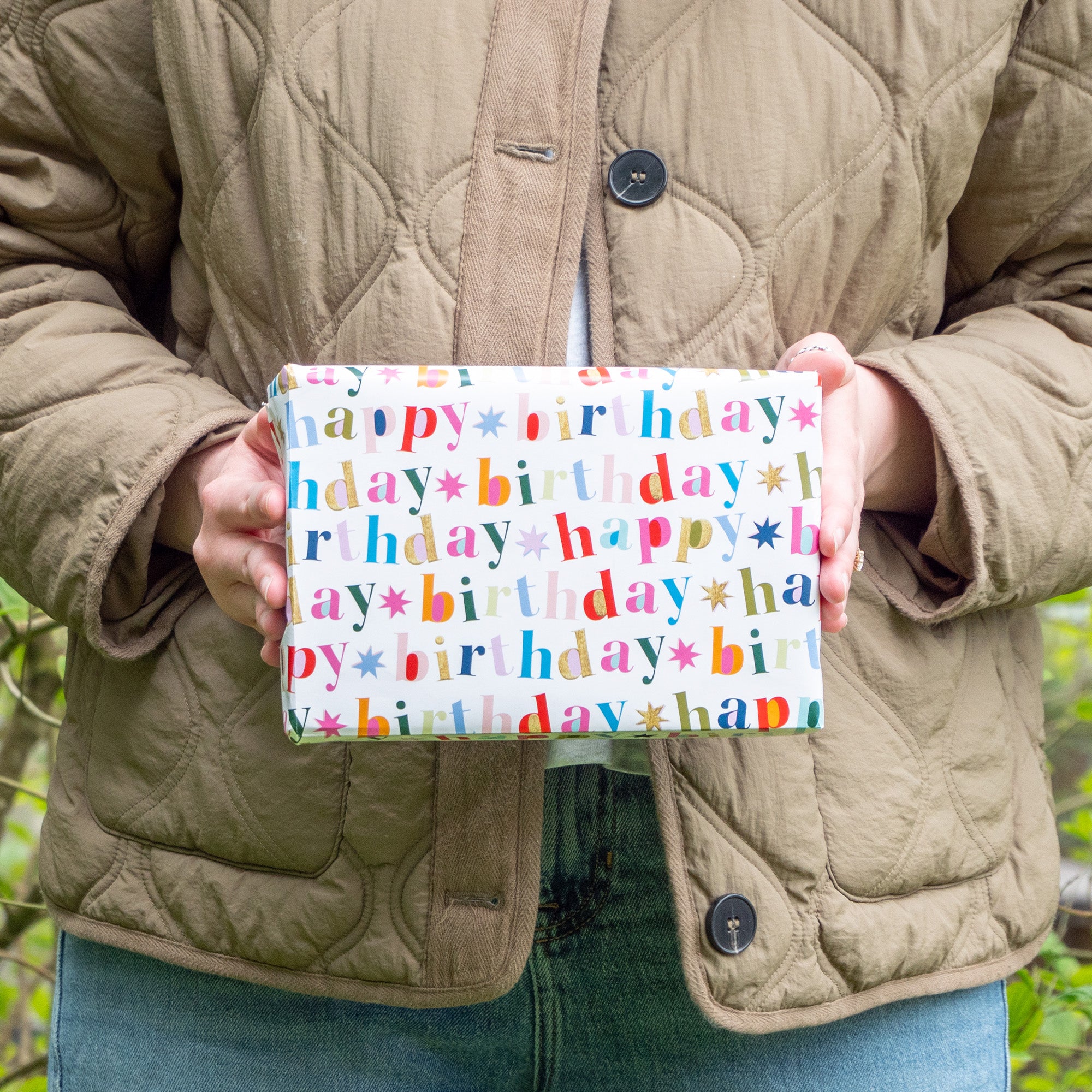 Wrapping Paper-GWP149 - Bold Navy Birthday Wrapping Paper-Whistlefish