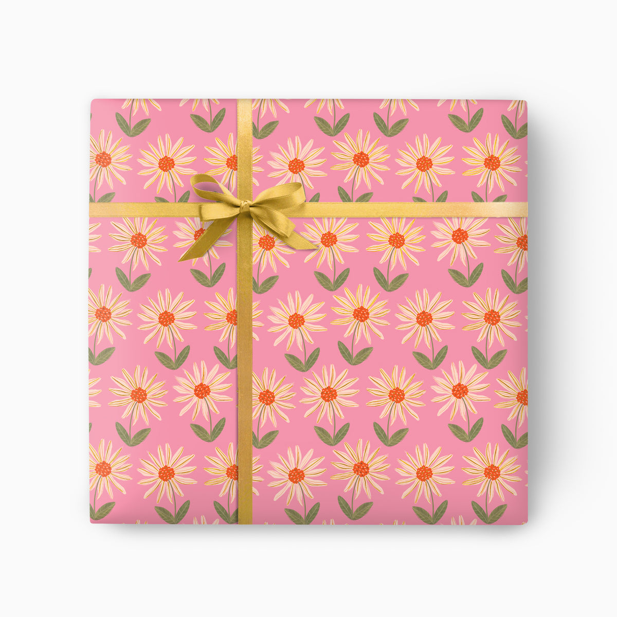 GWP183 - Pink Daisy Glow Wrapping Paper