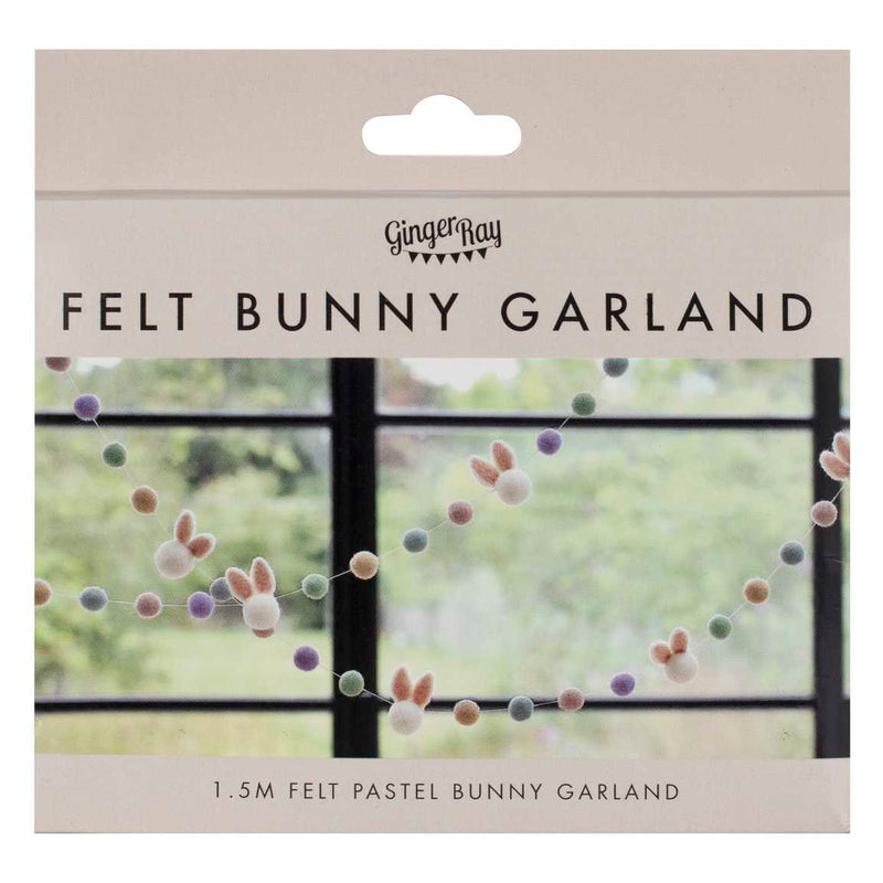 Garland - BN-110 - Felt Easter Bunny & Pom Pom Garland - Felt Easter Bunny & Pom Pom Garland - Whistlefish