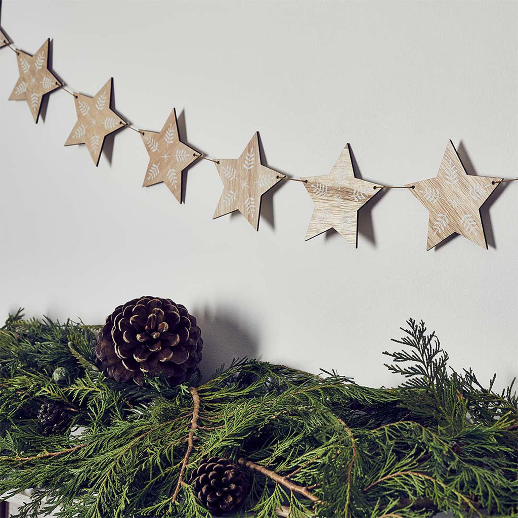 Garland-HBFF102 - Star Wooden Garland-Hootyballoo