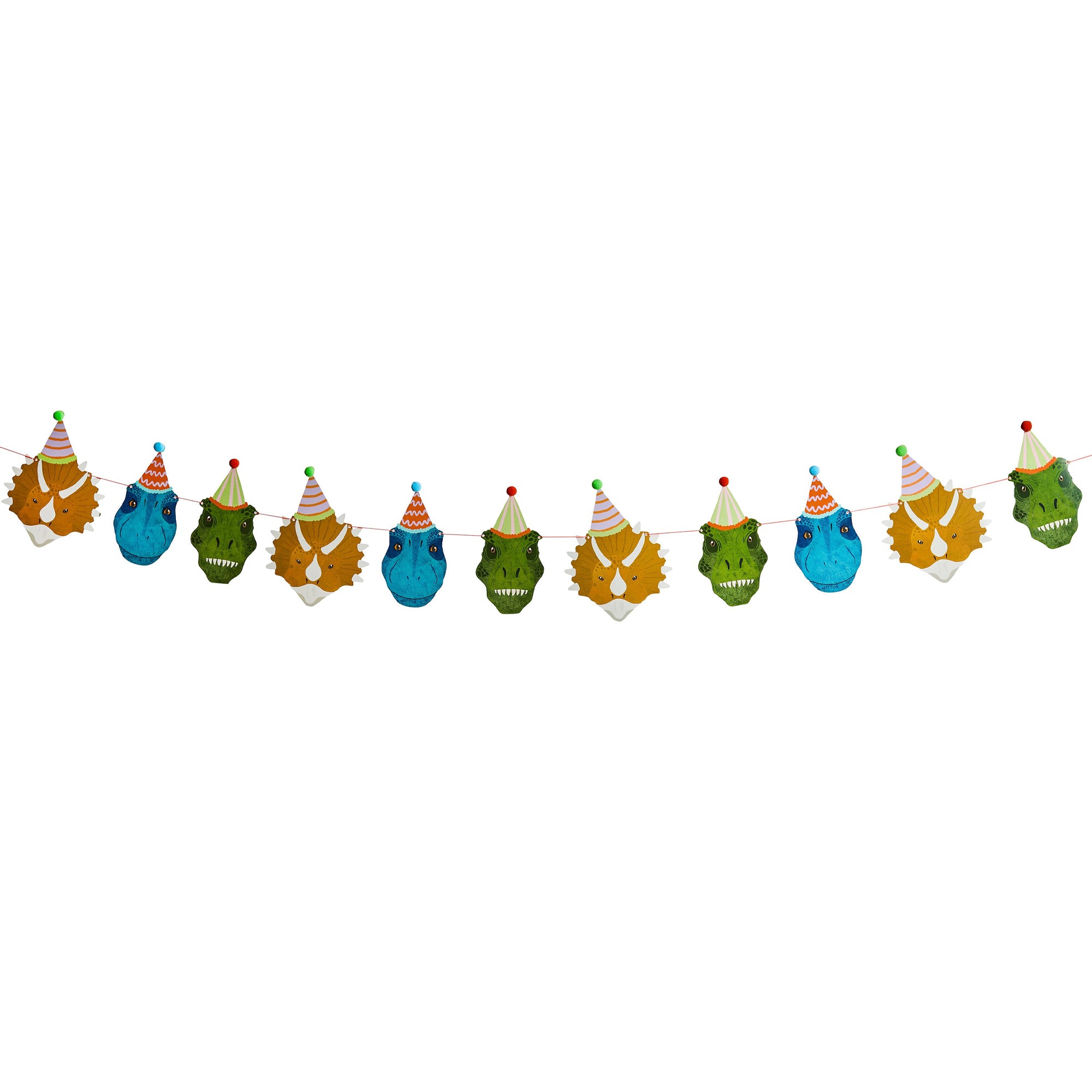 Garland-HBPD100 - Party Dinosaur Card Garland-Hootyballoo