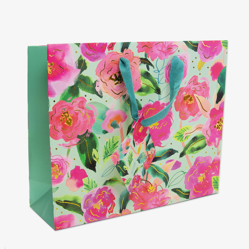 Gift Bag-AC01MB - Aqua Camellia Medium Gift Bag-Whistlefish