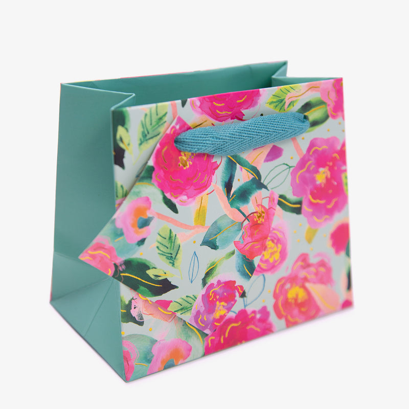 Gift Bag-AC01SB - Aqua Camellia Small Gift Bag-Whistlefish