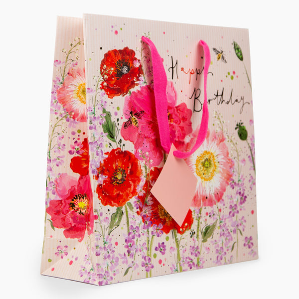 Gift Bag - CR01LB - Wildflower Poppy Large Gift Bag - Wildflower Poppy Large Gift Bag - Whistlefish