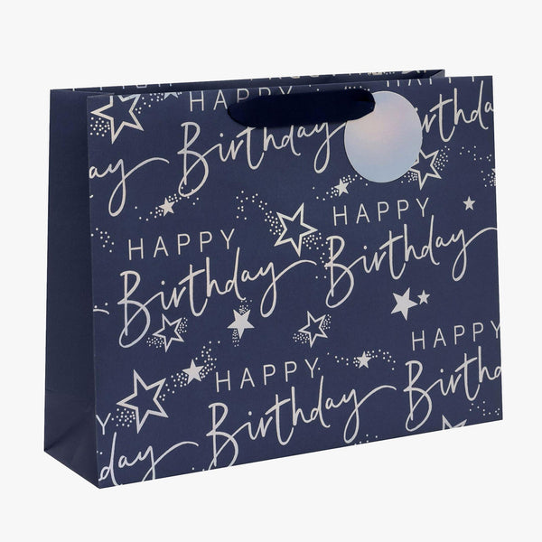 Gift Bag-GH9931 - Blue Happy Birthday Large Gift Bag-Glick