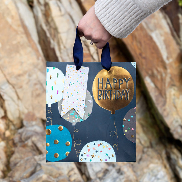 Gift Bag - GMPS97 - Birthday Balloons Luxury Medium Gift Bag - Birthday Balloons Luxury Medium Gift Bag- Whistlefish
