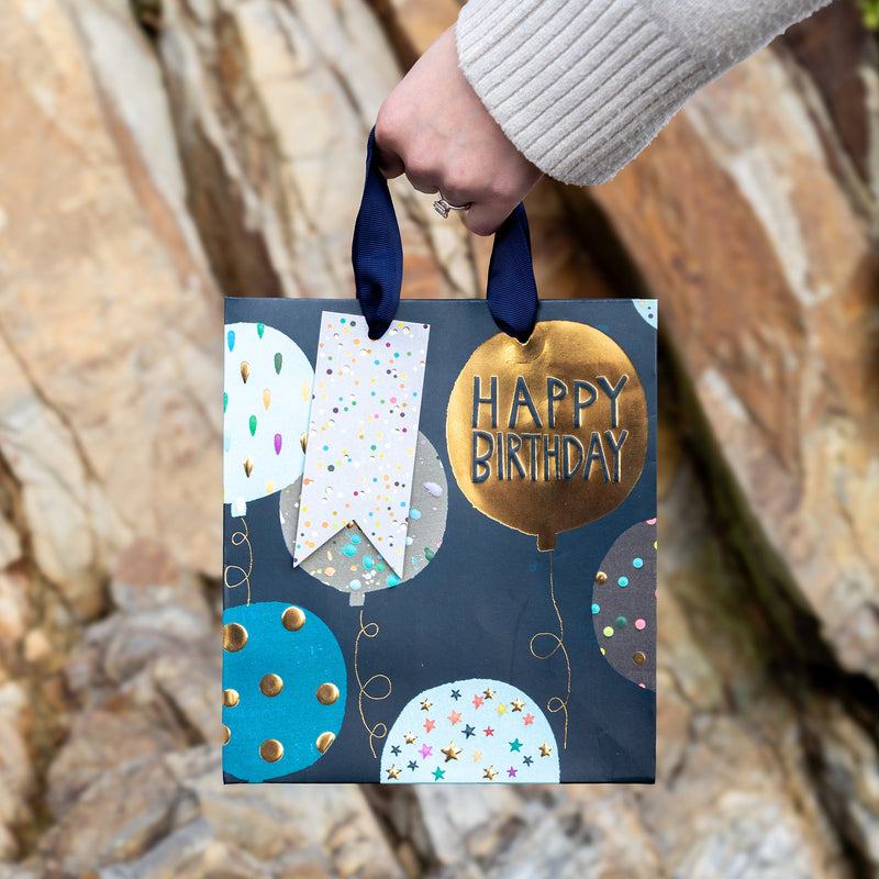 Gift Bag - GMPS97 - Birthday Balloons Luxury Medium Gift Bag - Birthday Balloons Luxury Medium Gift Bag- Whistlefish