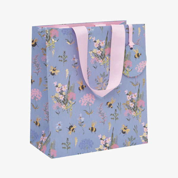 Gift Bag-GMST68 - Bee Meadow Blue Medium Gift Bag-Glick