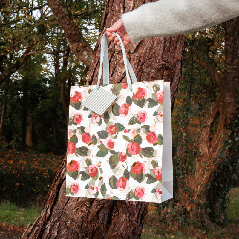 Gift Bag - WC01LB - Winter Camellia Large Gift Bag - Winter Camellia Large Gift Bag - Whistlefish