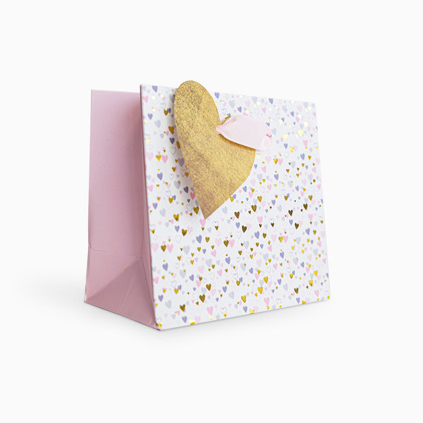 Gift Bag-WGB04SB - Tiny Hearts Pink Small Gift Bag-Whistlefish
