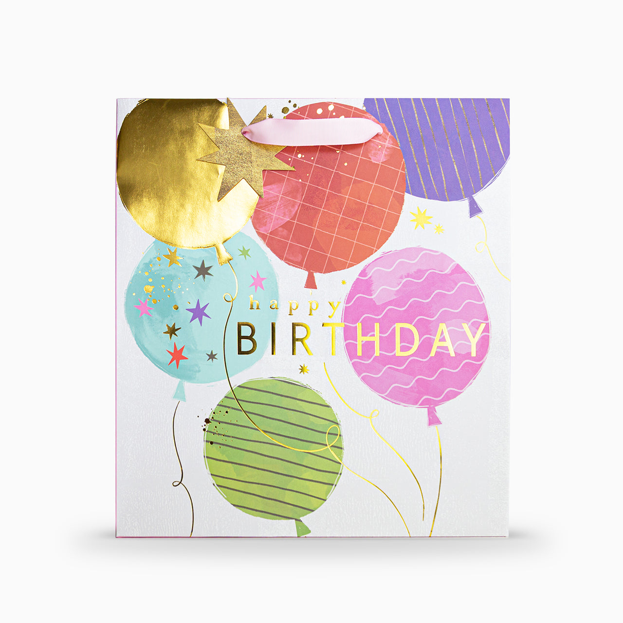 Gift Bag-WGB11LB - Pink Balloon Birthday Large Gift Bag-Whistlefish