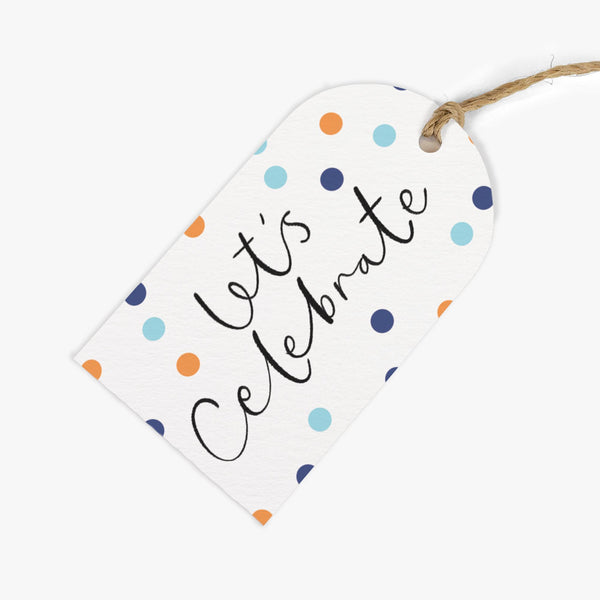 Gift Tag-GWT03 - Celebrate Spot Blue Gift Tags (Pack of 6)-Whistlefish