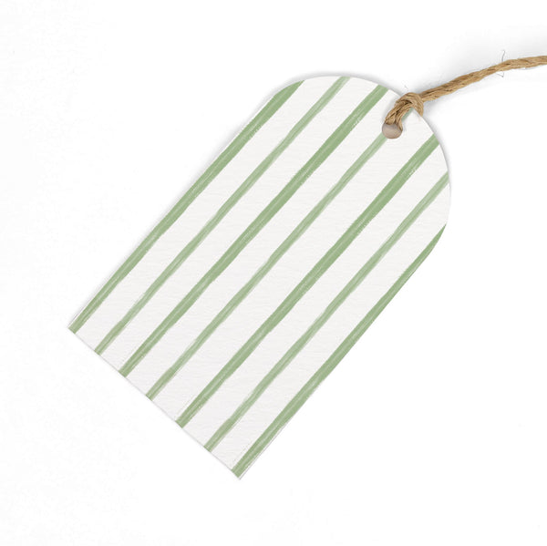 Gift Tag - GWT10 - Green Stripe Gift Tags (Pack of 6) - Green Stripe Gift Tag - Whistlefish