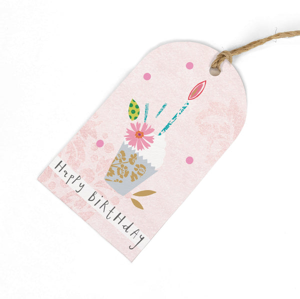 Gift Tag - GWT17 - Birthday Cupcake Gift Tags (Pack of 6) - Birthday Cupcake Gift Tag