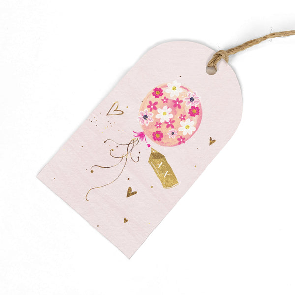 Gift Tag - GWT20 - Floral Balloon Gift Tags (Pack of 6) - Floral Balloon Gift Tag - Whistlefish