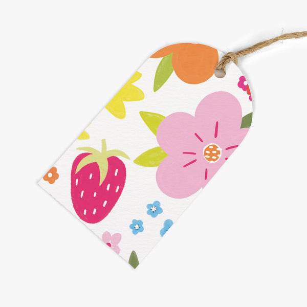 Gift Tag-GWT26 - Flower & Strawberry Gift Tags (Pack of 6)-Whistlefish