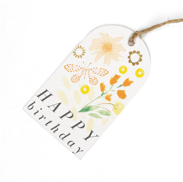 Gift Tag - GWT29 - Yellow Style Birthday Gift Tag (Pack of 6) - Yellow Style Birthday Gift Tag (Pack of 6) - Whistlefish