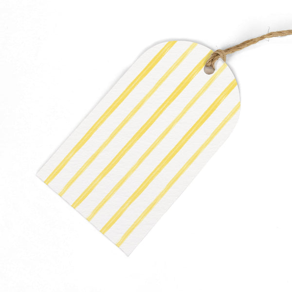 Gift Tag - GWT32 - Yellow Stripes Gift Tag (Pack of 6) - Yellow Stripes Gift Tag (Pack of 6) - Whistlefish