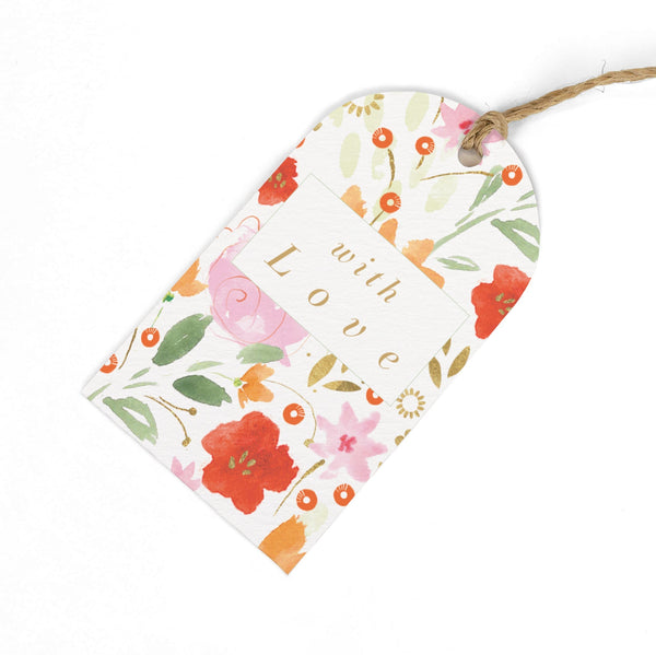 Gift Tag - GWT33 - Red Florals & Love Gift Tag (Pack of 6) - Red Florals & Love Gift Tag (Pack of 6) - Whistlefish