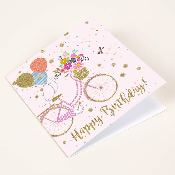 Gift Tag - WW84T - Floral Bicycle Wrap Tag - 