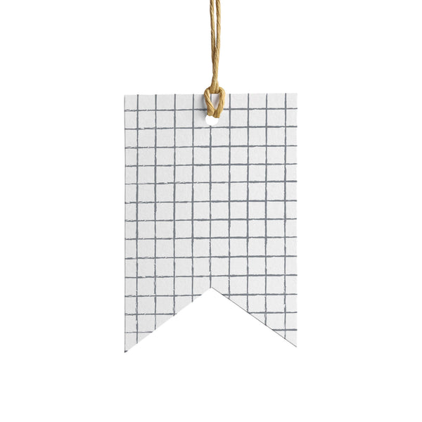 Gift Tag - WWP04T - Grid Wrapping Paper Tag - Grid Wrapping Paper Tag - Whistlefish 