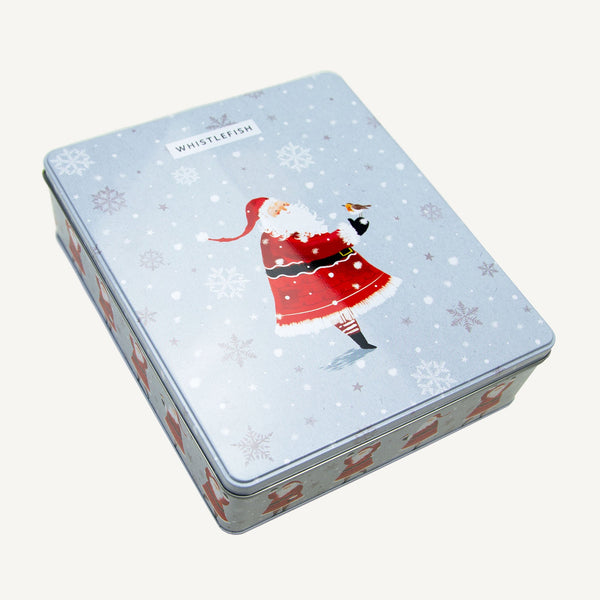 Gift Tin - XM01GT - Dancing Santa Gift Tin - Dancing Santa Christmas Gift Tin - Whistlefish