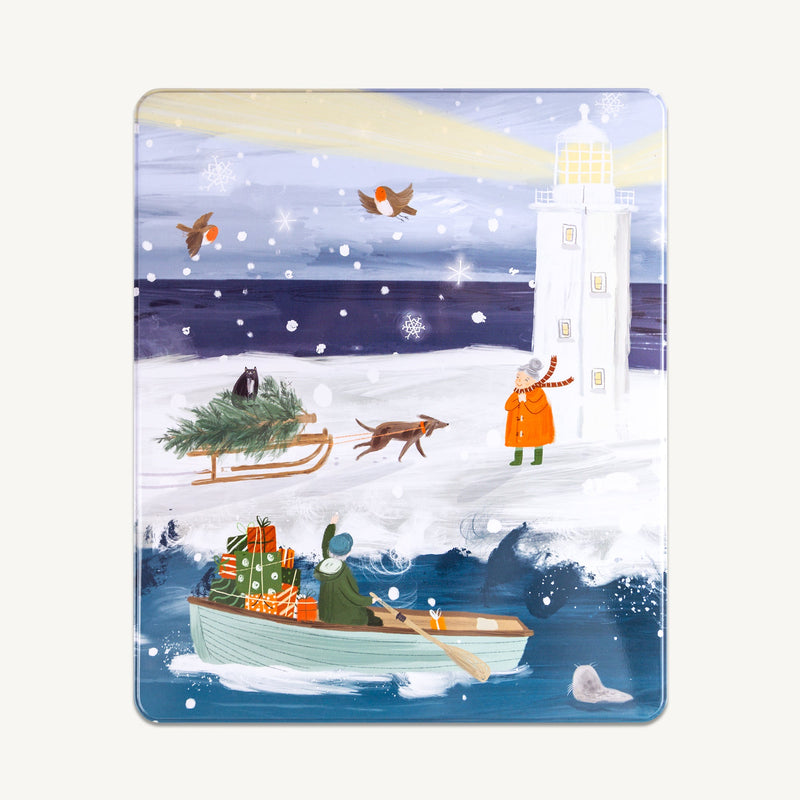 Gift Tin - XM17GT - Lighthouse Scene Christmas Gift Tin - Lighthouse Scene Christmas Gift Tin - Whistlefish