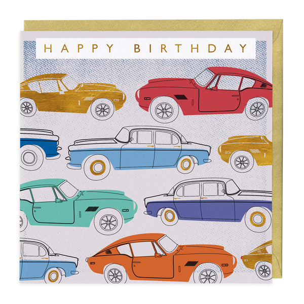 A456 - Classic Cars Happy Birthday Card